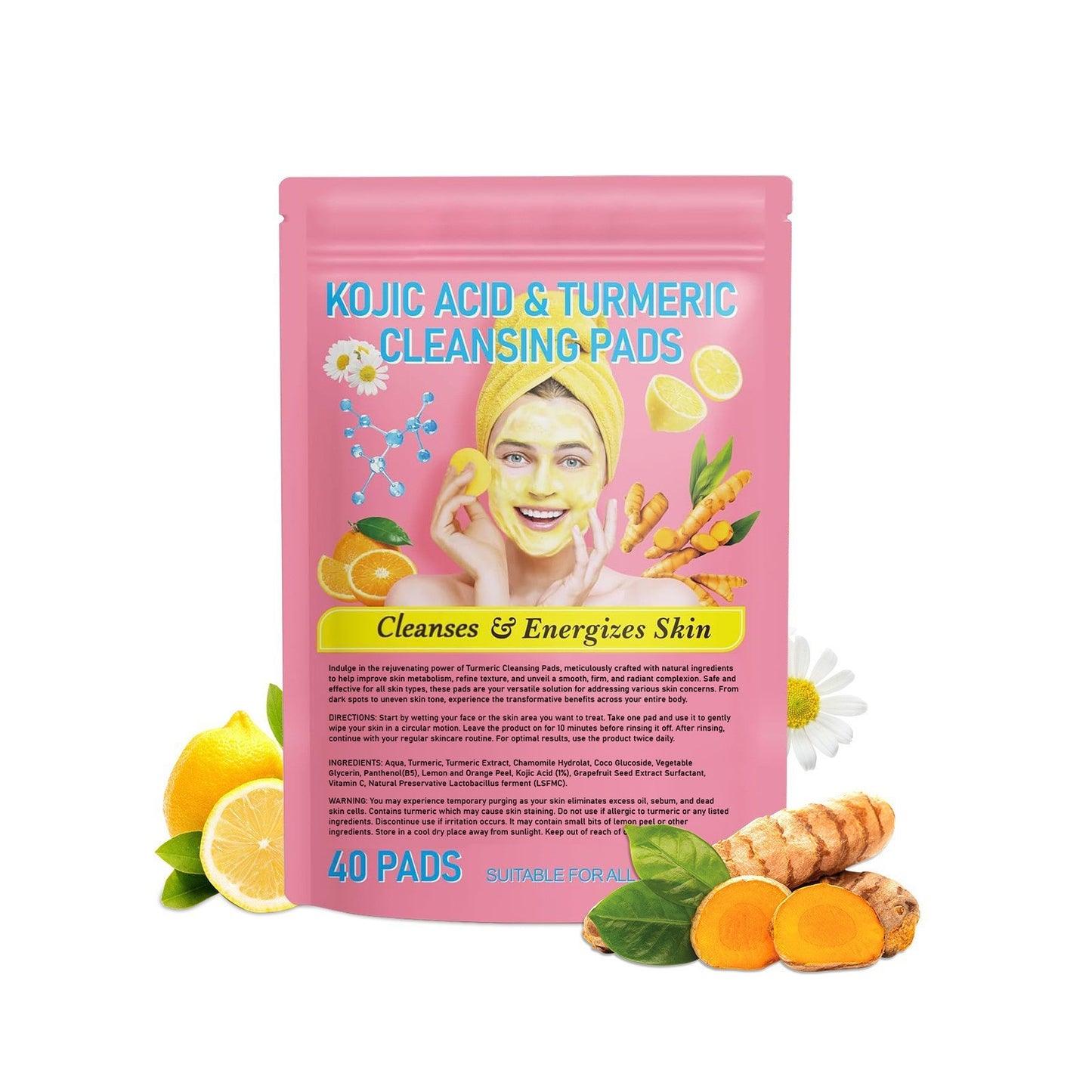 Tampons Exfoliants Curcuma & Acide Kojic
